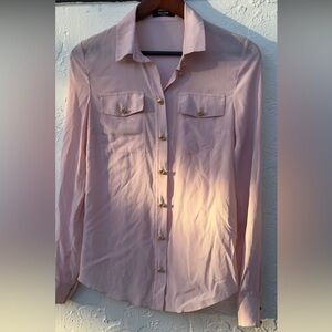 Balmain 2 Pockets Crepe De Chine Buttoned Shirt